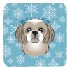 212 Main Snowflake Gray Silver Shih Tzu Foam Coasters- Set of 4 view 1