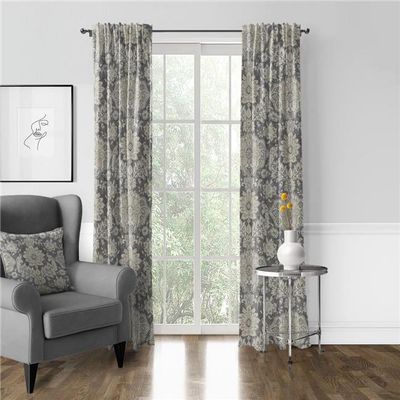20 x 96 in. OSHA Pinch Pleat Drapery Panel Pair Mocha & Charcoal