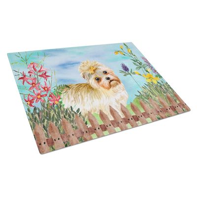 212 Main Morkie Spring Glass Cutting Board Large