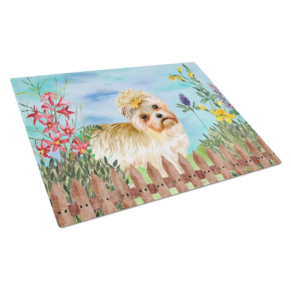 212 Main Morkie Spring Glass Cutting Board Large