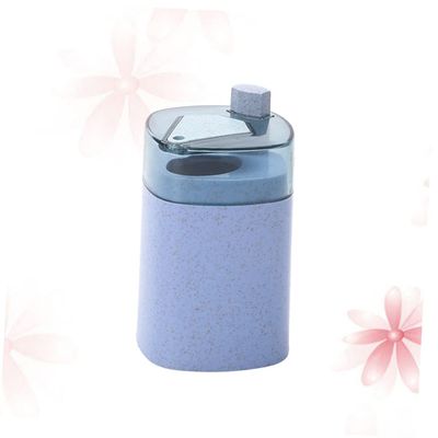 PRETYZOOM Wheat Straw Automatic Toothpick Dispenser Press to Release Toothpicks for Home Use Blue Color Compact Design for Travel and Everyday Use