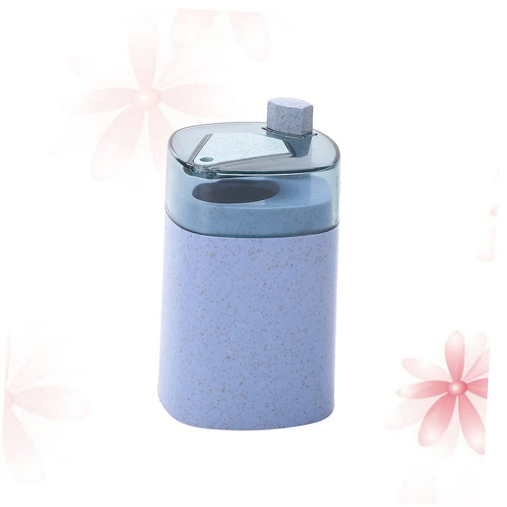 PRETYZOOM Wheat Straw Automatic Toothpick Dispenser Press to Release Toothpicks for Home Use Blue Color Compact Design for Travel and Everyday Use