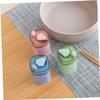 PRETYZOOM Wheat Straw Automatic Toothpick Dispenser Press to Release Toothpicks for Home Use Blue Color Compact Design for Travel and Everyday Use view 2