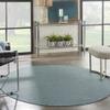 HomeRoots 522440 6 ft. Aqua Power Loom Round Area Rug view 2