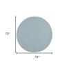 HomeRoots 522440 6 ft. Aqua Power Loom Round Area Rug view 3