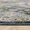 HomeRoots 508093 10 x 13 ft. Blue Gold Ivory & Navy Oriental Power Loom Stain Resistant Rectangle Area Rug with Fringe view 4