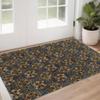 HomeRoots 510034 3 x 5 ft. Blue & Gold Oriental Power Loom Stain Resistant Rectangle Area Rug view 2