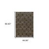 HomeRoots 510034 3 x 5 ft. Blue & Gold Oriental Power Loom Stain Resistant Rectangle Area Rug view 3