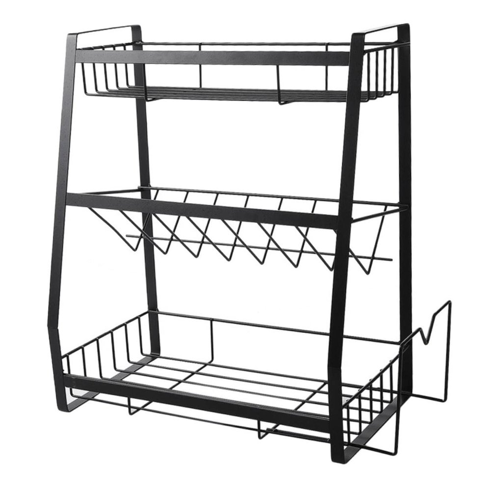 Zerodeko 1pc Spice Rack Organizer for Kitchen Iron Material Non- Design for Seasoning Jars Oils and Utensils Space-saving Tabletop Holder for Home and