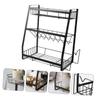 Zerodeko 1pc Spice Rack Organizer for Kitchen Iron Material Non- Design for Seasoning Jars Oils and Utensils Space-saving Tabletop Holder for Home and view 3