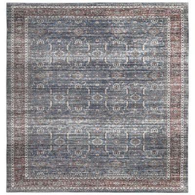 HomeRoots 478945 5 x 8 ft. Blue Oriental Distressed Stain Resistant Rectangle Area Rug