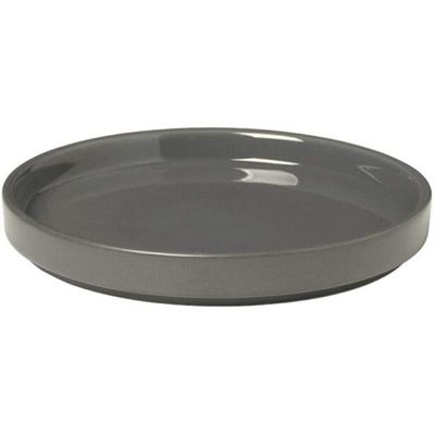 212 Main Pilar Ceramic Snack Plate Pewter & Charcoal - Set of 4