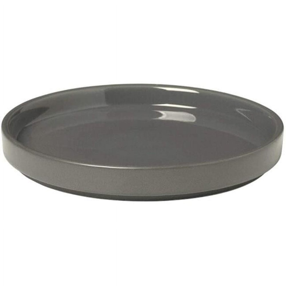 212 Main Pilar Ceramic Snack Plate Pewter & Charcoal - Set of 4