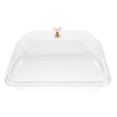 BESTOYARD Acrylic Serving Tray with Lid 11 Inch Clear Square Buffet Tray Multi-Function Dessert Fruit for Home Restaurant Use