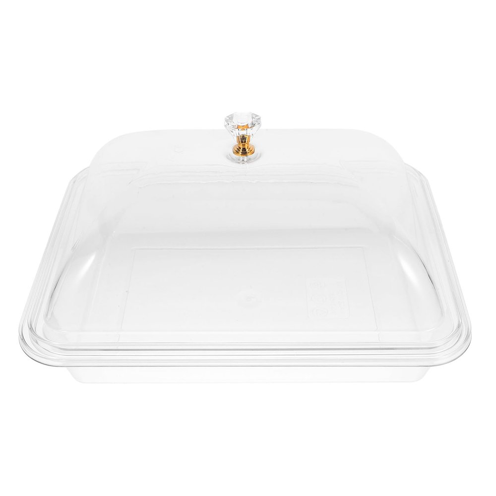 BESTOYARD Acrylic Serving Tray with Lid 11 Inch Clear Square Buffet Tray Multi-Function Dessert Fruit for Home Restaurant Use