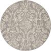 HomeRoots 522186 5 ft. Round Damask Power Loom Area Rug Gray view 1