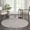 HomeRoots 522186 5 ft. Round Damask Power Loom Area Rug Gray view 2
