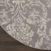 HomeRoots 522186 5 ft. Round Damask Power Loom Area Rug Gray view 4