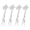 LABRIMP Long Neck Stainless Steel Fruit Forks Giraffe Handles 2 Tooth Dessert Forks Reusable for Cake Party Supplies view 1