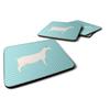 212 Main Saanen Goat Blue Check Foam Coaster - Blue - 3.5 inches by 3.5 inches view 1