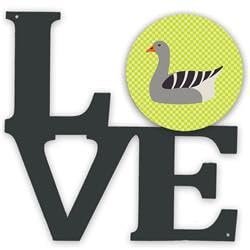 11.5 x 11.75 in. Pilgrim Goose Green Metal Artwork Love Wall Decor