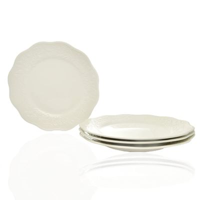 11.5 in. Country Villa Dinner Plates Ivory - Set of 4