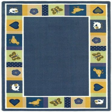 Baby Blues Bold 7 ft.8 in. x 10 ft.9 in. WearOn Nylon Machine Tufted- Cut Pile Just for Kids Rug