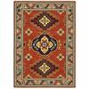 HomeRoots 509260 10 x 13 ft. Red Gold Blue Brown Oriental Power Loom Stain Resistant Rectangle Area Rug with Fringe view 1