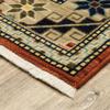 HomeRoots 509260 10 x 13 ft. Red Gold Blue Brown Oriental Power Loom Stain Resistant Rectangle Area Rug with Fringe view 4