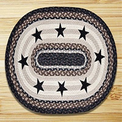 212 Main Oval Patch Rug - Black Stars