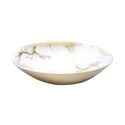 212 Main Marbleized Oval Bowl White & Gold