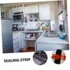 Zerodeko 4Pcs Silicone Stove Counter Gap Covers T-shaped Sealing Strip for Kitchen Heat Resistant Easy to Clean Non-slip Fingerprint Resistant Fits Standard and Non-standard Black White view 2