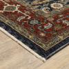 HomeRoots 508037 10 x 13 ft. Ivory Beige Red Blue Gold Green & Navy Oriental Power Loom Stain Resistant Rectangle Area Rug with Fringe view 3