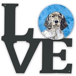 11.5 x 11.75 in. Blue English Setter Metal Artwork Love Wall Decor