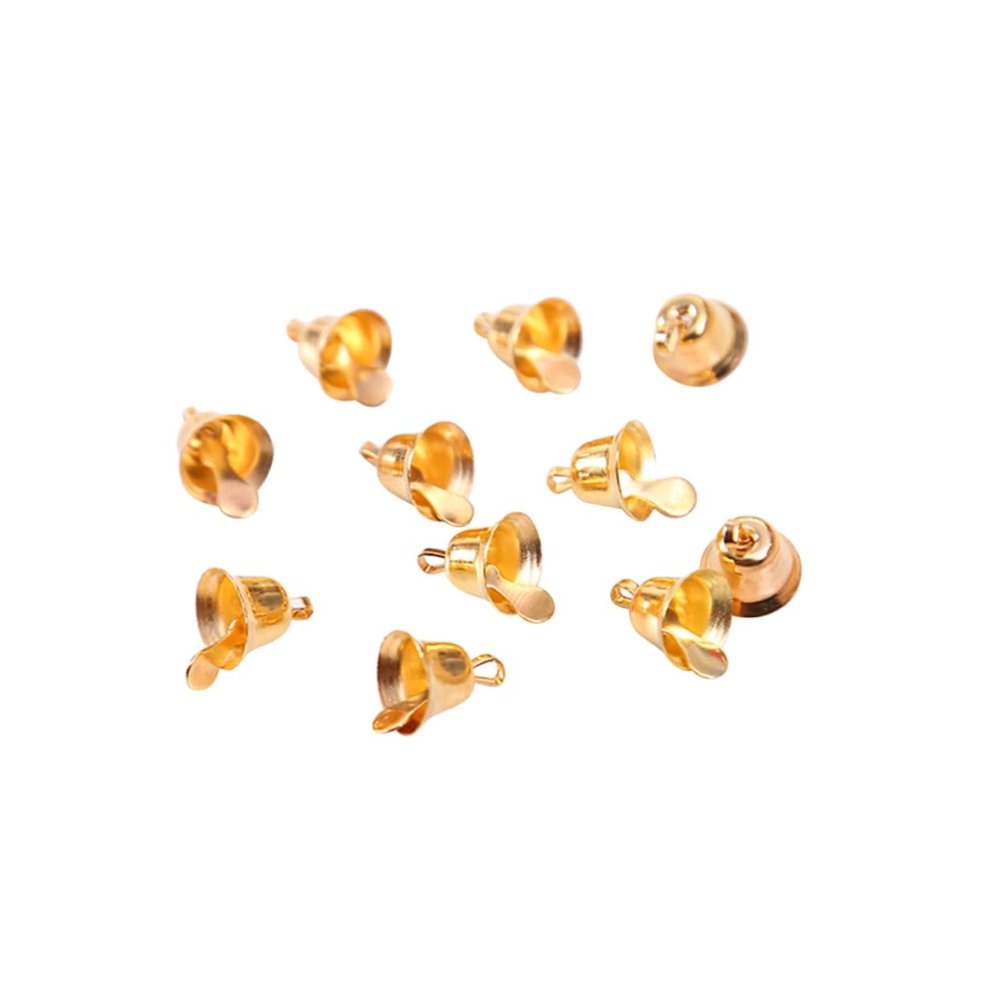 Anneome 20pcs Golden Metal Small Ornaments for Christmas Tree Decorations Crafts Holiday Decor and Jewelry Pendants Cheerful Sounding Bells