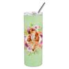 212 Main 20 oz Chow Chow No.2 Green Flowers Double Walled Stainless Steel Skinny Tumbler view 1