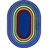 7 ft. 8 in. x 10 ft. 9 in. Rainbow Rings Children Oval Rug Multi Color view 1