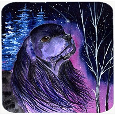 212 Main Starry Night Cocker Spaniel Glass Cutting Board - Large