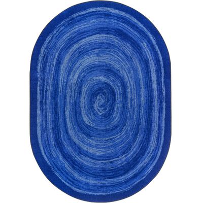 5 ft. 4 in. x 7 ft. 8 in. Feeling Fun Children Oval Rug Blue