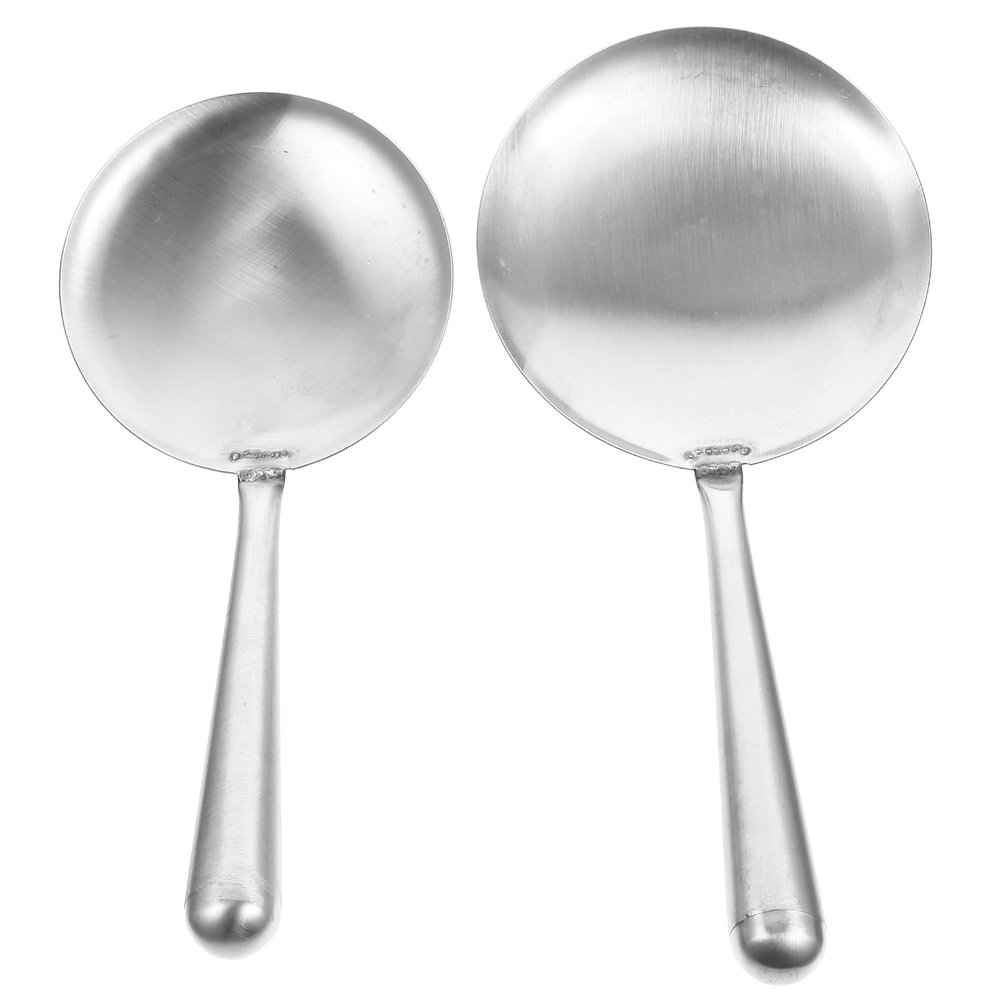 BESPORTBLE Stainless Steel Serving Spoon Buffet Spoon Flat Bottom Scoop Tofu Pudding Spoon Chinese Tofu Spoon Rice Paddle Tofu Spoons Kitchen Ladle for Home Restaurant Kitchen Hot Pot Spoon