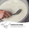 BESPORTBLE Stainless Steel Serving Spoon Buffet Spoon Flat Bottom Scoop Tofu Pudding Spoon Chinese Tofu Spoon Rice Paddle Tofu Spoons Kitchen Ladle for Home Restaurant Kitchen Hot Pot Spoon view 3