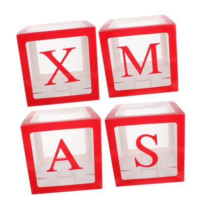 Holibanna 1set Xmas Balloon Boxes Decorative Cases Xmas Cards for Christmas Party Backdrop for Festive Atmosphere Photo Props