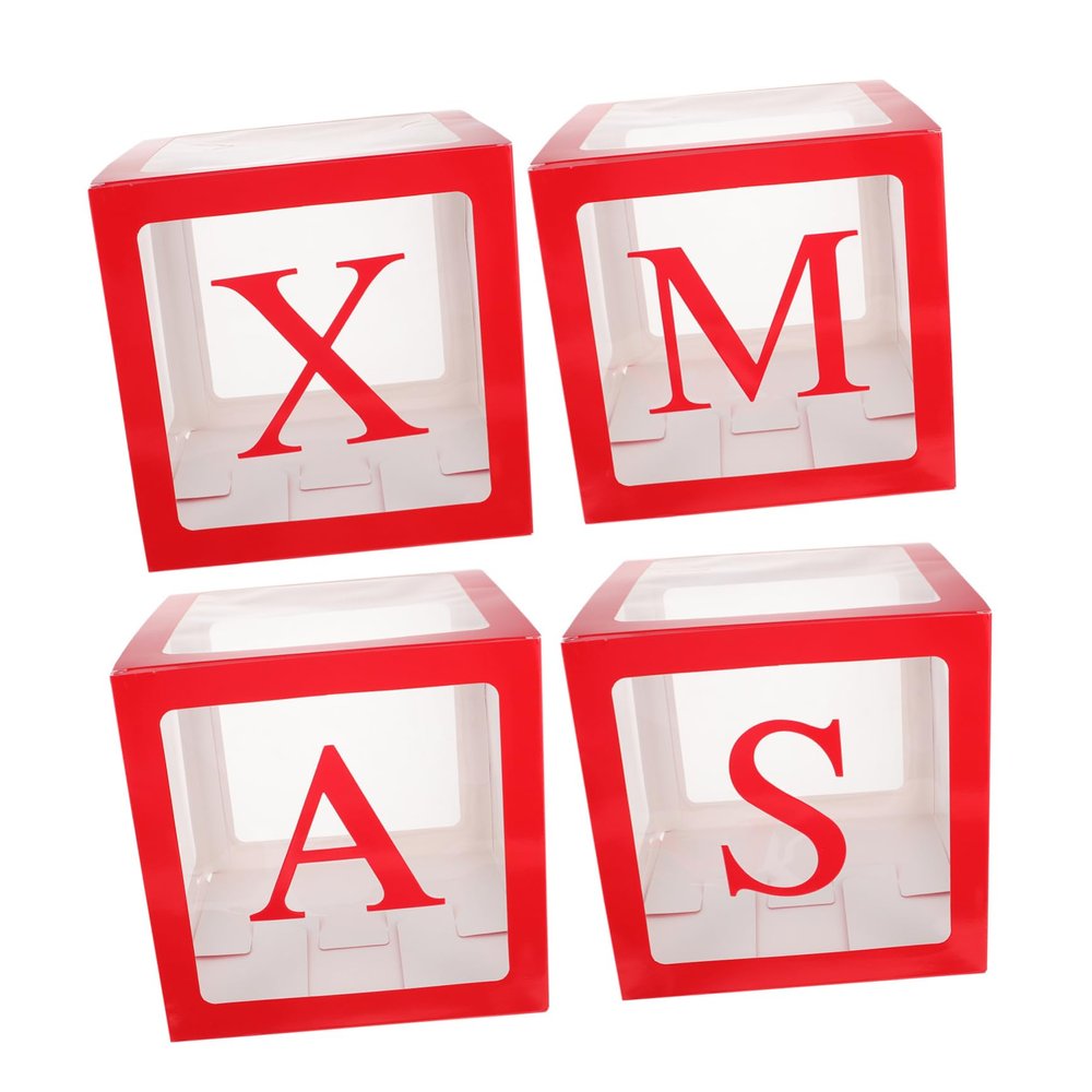 Holibanna 1set Xmas Balloon Boxes Decorative Cases Xmas Cards for Christmas Party Backdrop for Festive Atmosphere Photo Props