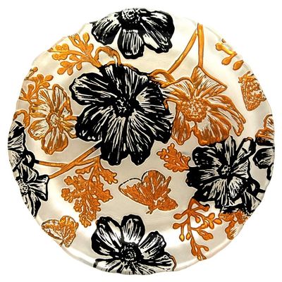 212 Main Papillon Side Plates Cream Gold & Black - Set of 4