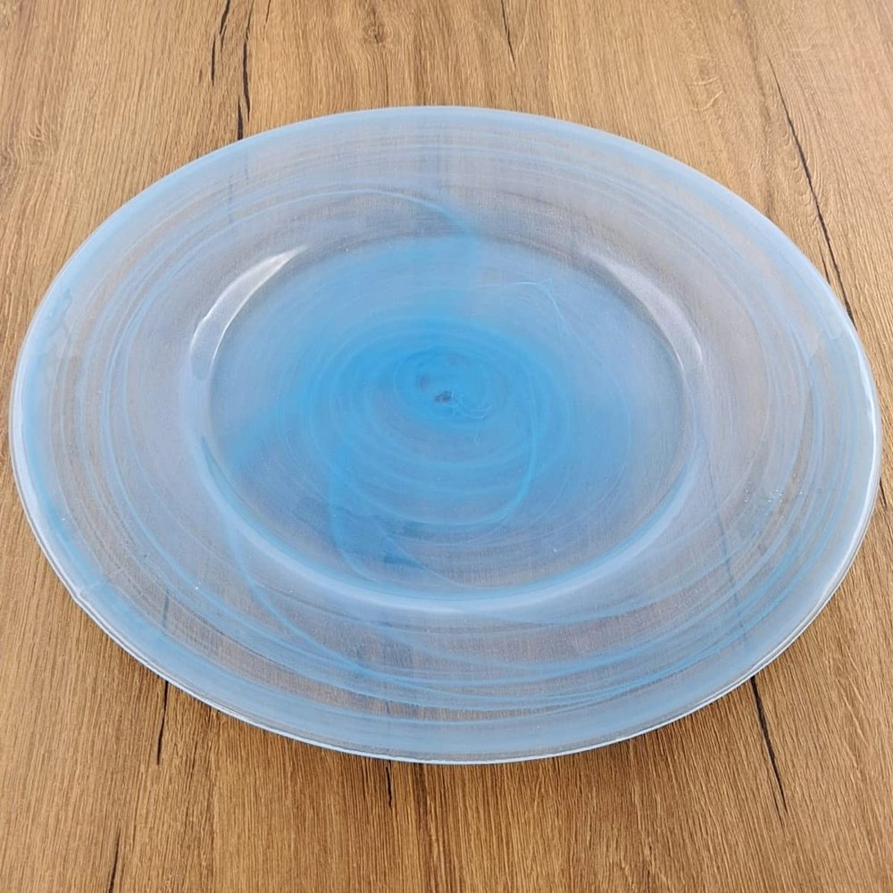 212 Main 13 in. Nuage Charger Plates Aqua - Set of 4