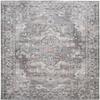 HomeRoots 522429 9 x 12 ft. Gray Floral Power Loom Distressed Washable Rectangle Traditional Area Rug view 1