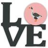 11.5 x 11.75 in. West of England Goose Pink Check Metal Artwork Love Wall Decor view 1