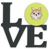 11.5 x 11.75 in. Checkerboard Lime Green Chihuahua Metal Artwork Love Wall Decor view 1