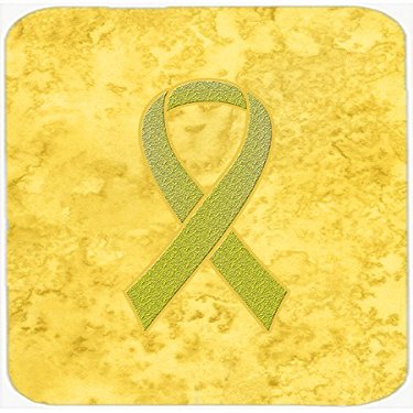 212 Main Yellow Ribbon for Sarcoma- Bone or Bladder Cancer Awareness Glass Cutting Board - Large Size