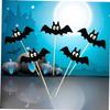 Holibanna Vivid Bat Cake Decorations 15pcs Bat Shaped Cupcake Picks for Halloween Kids Birthday view 3